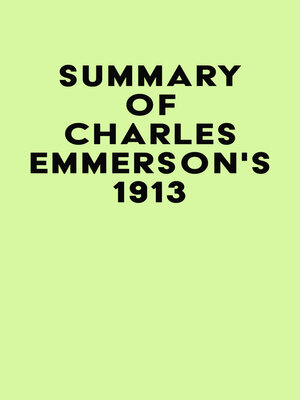 cover image of Summary of Charles Emmerson's 1913